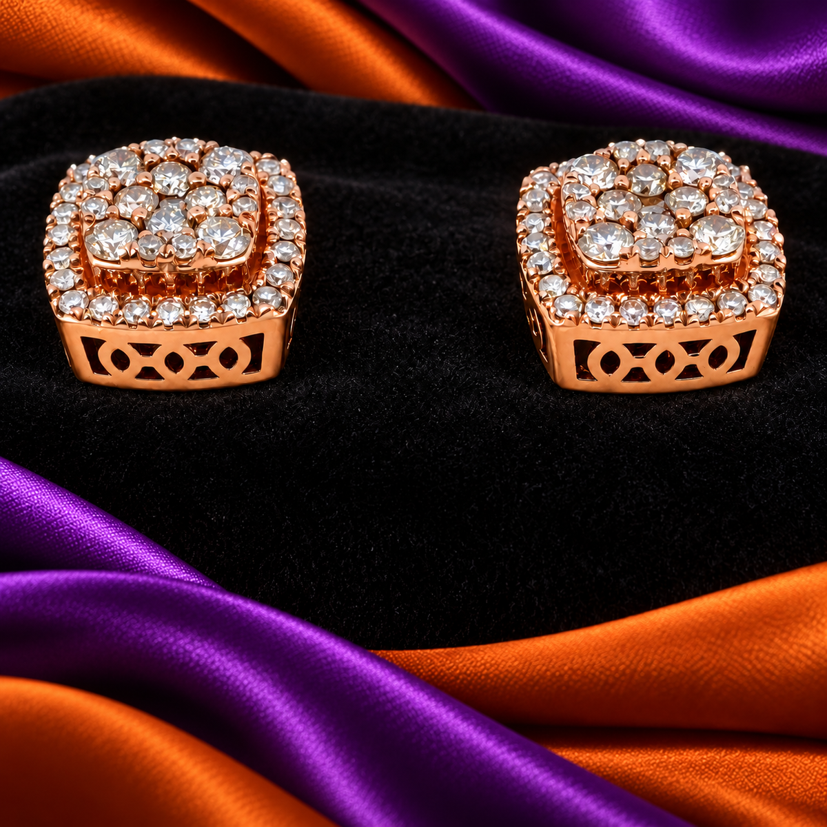 10K Rose Gold 0.50 Carat Natural Diamond Screw-Back Earrings