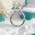 14K White Gold Natural Diamond Engagement Ring 1.75ct | Size 7