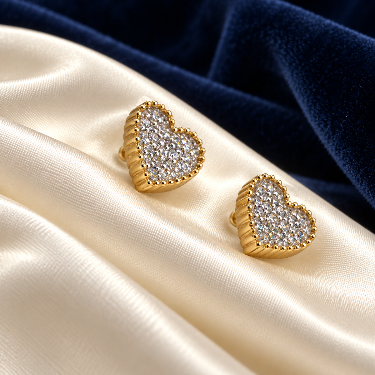 10K Yellow Gold Natural Heart Diamond Earrings, 0.30 ct tw SI2