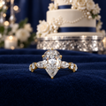 14K Yellow Gold Pear Shape Lab Diamond Hidden Halo Engagement Ring