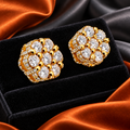 Gold-Plated 925 Sterling Silver 7-Stone Flower Moissanite Earrings