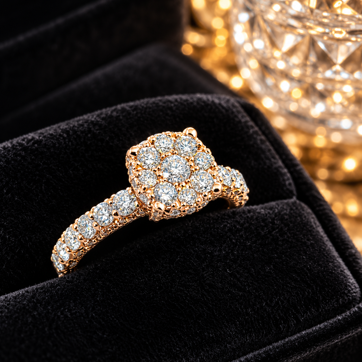 14K Rose Gold Natural Diamond Eternity Ring 1.55ct SI1 | Size 7