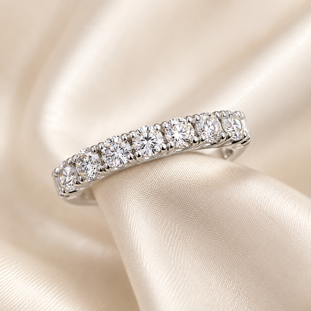 14K White Gold 15-Diamond Ring | 3.00ct Natural Diamonds
