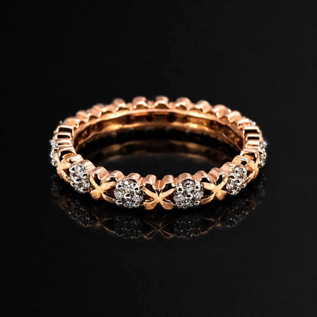 10K Rose Gold Natural Diamond Ring Band