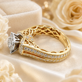 14K Yellow Gold Diamond Cluster Ring – 1.50ct Natural Diamonds