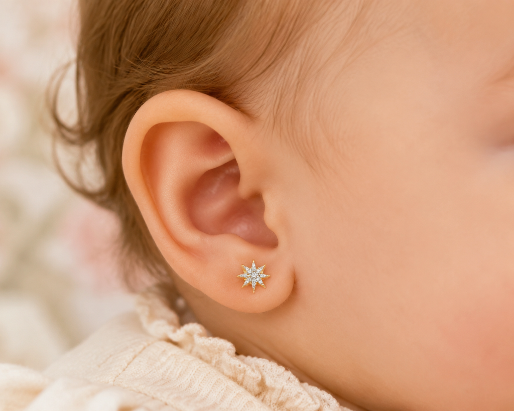 10K Yellow Gold Stardust Diamond Stud Earrings