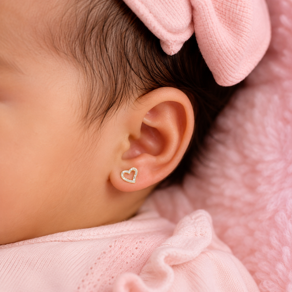 Natural Diamond Heart Shape Earrings
