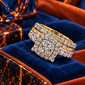 10K Yellow Gold Natural Diamond Bridal Set | 1 CTW, SI1, Size 7