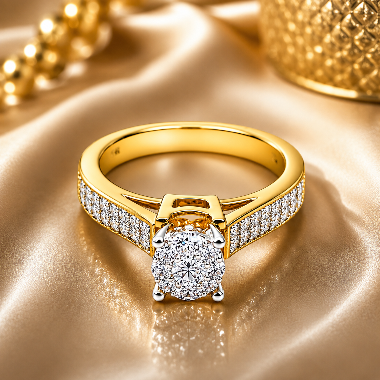 14K Yellow Gold Engagement Ring with .53ct Natural Diamonds