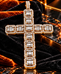 14K Yellow Gold Natural Diamond Cross Pendant | 2.33 CTW