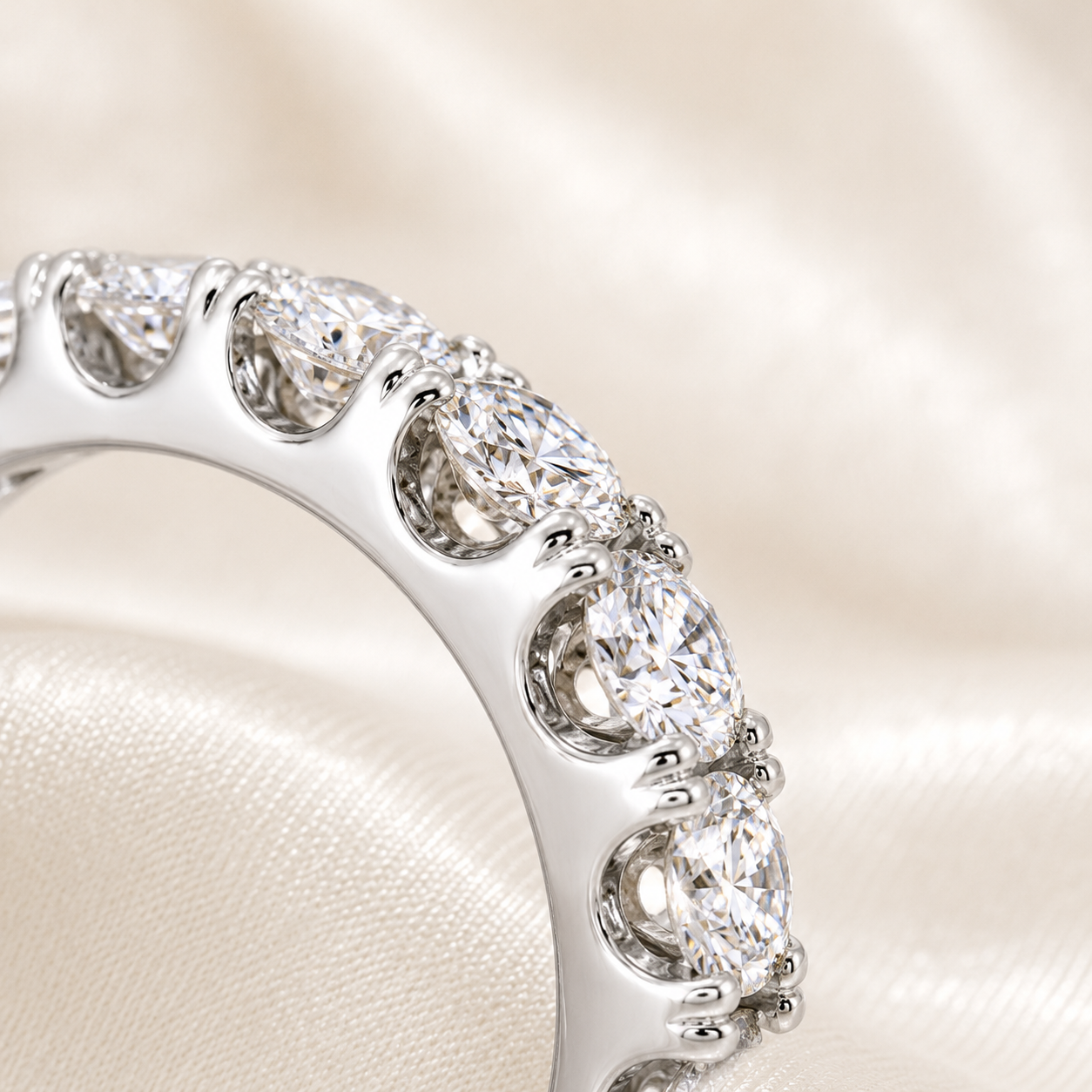 14K White Gold 15-Diamond Ring | 3.00ct Natural Diamonds