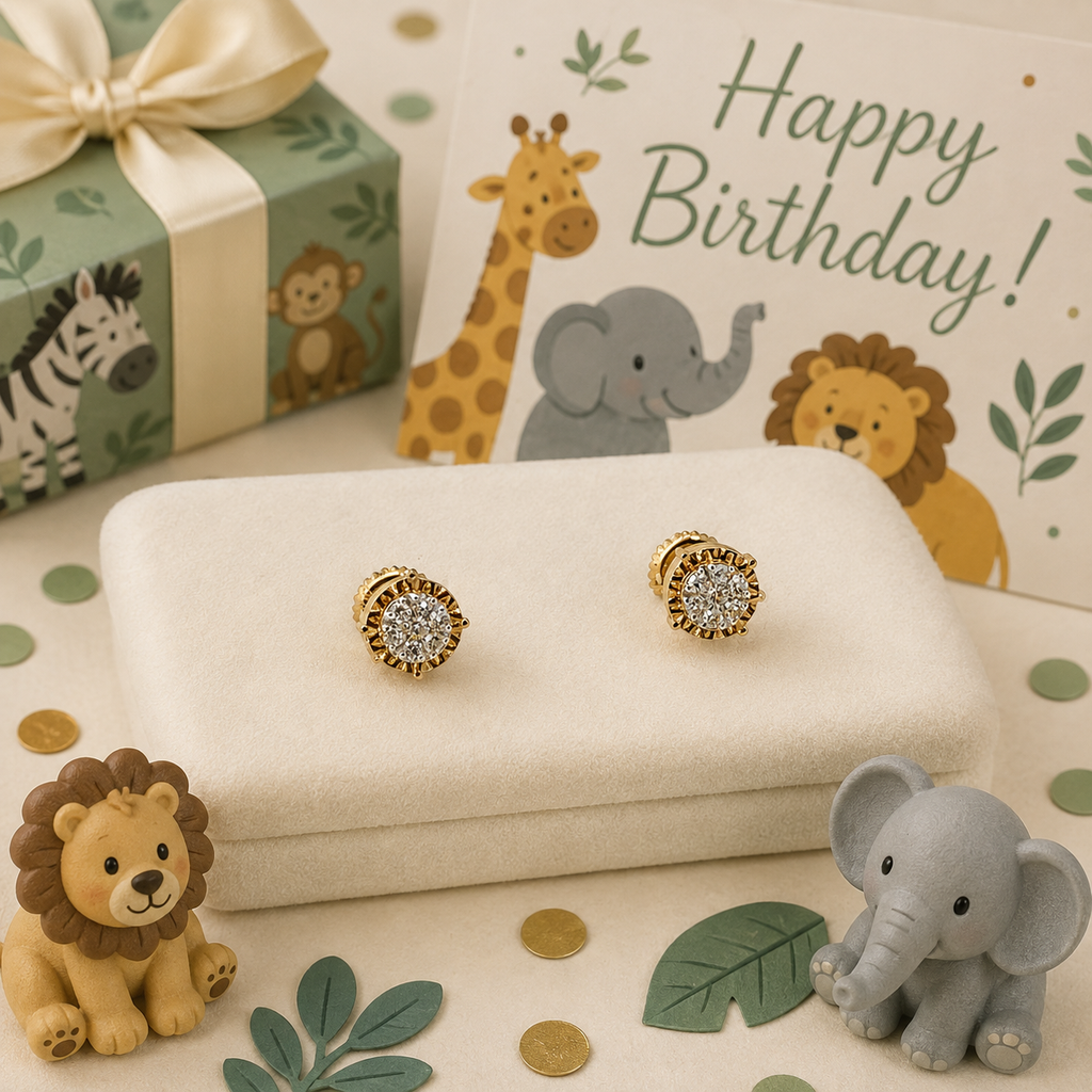 10K Yellow Gold Diamond Stud Earrings – .10ct Natural Diamonds