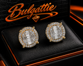 10K Yellow Gold Round & Baguette Diamond Earrings – .65ct Natural Diamonds SI1