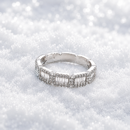 14kt White Gold 1.01ct Natural Diamond 5 Cluster Ring