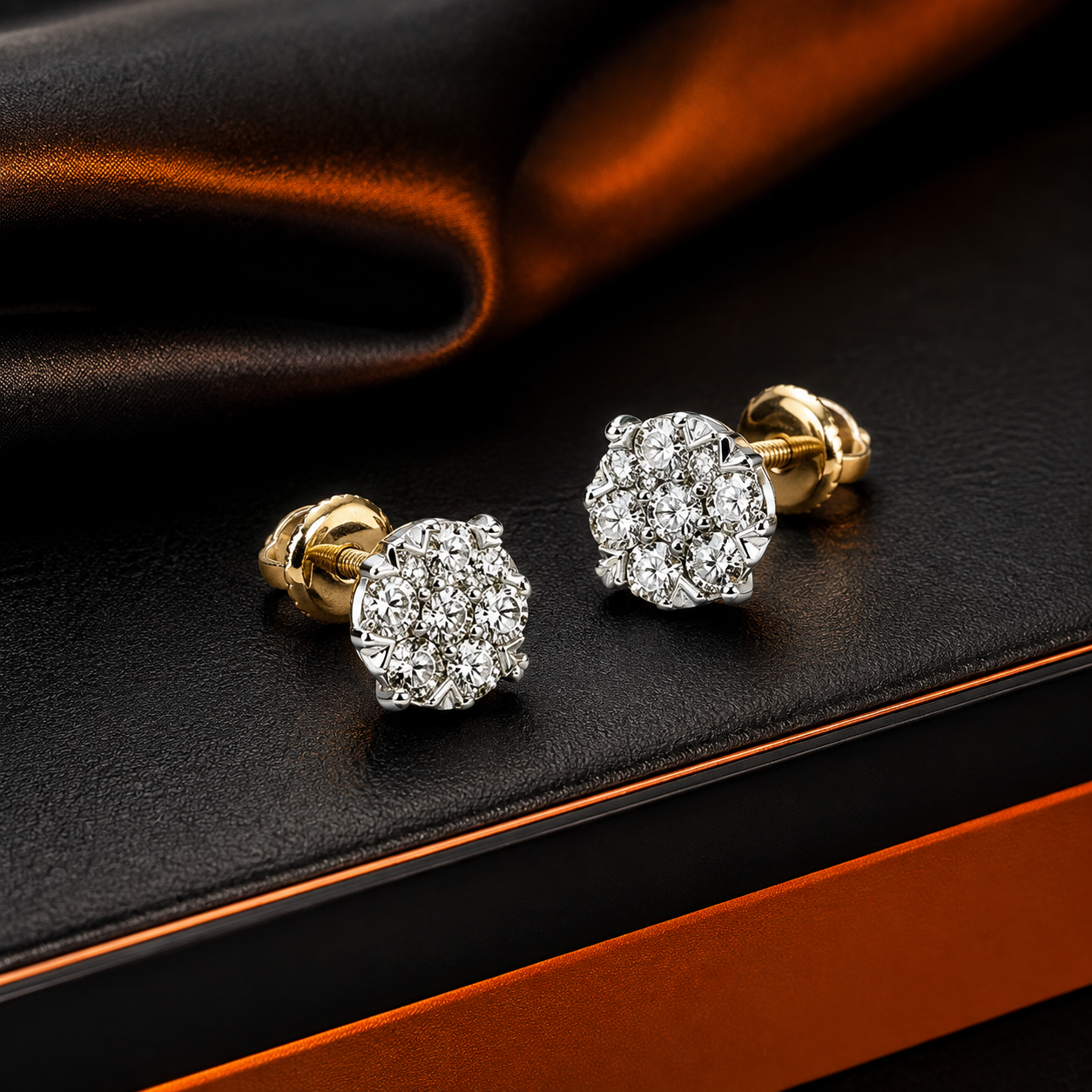 14K Yellow Gold Diamond Stud Earrings – .45ct Natural Diamonds SI1 | 2027 Setting