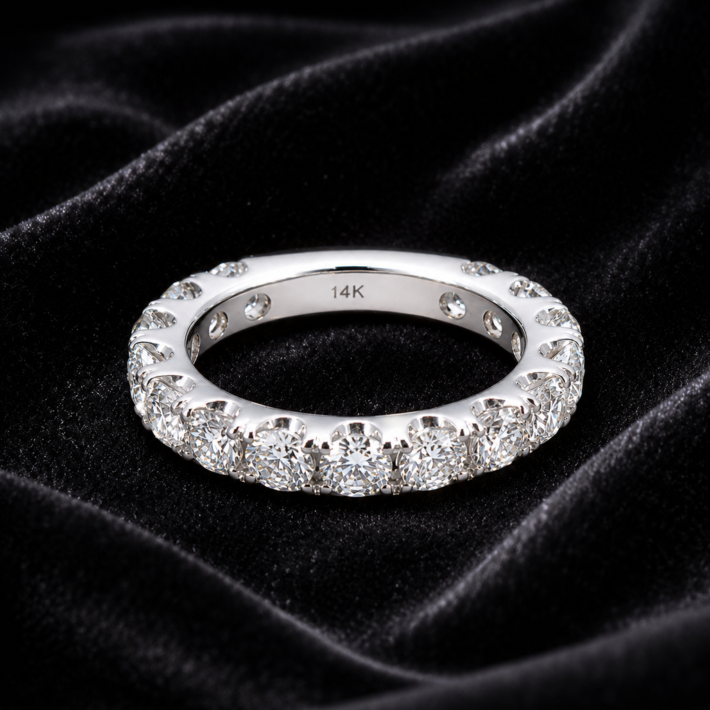 14K White Gold 15-Diamond Ring | 3.00ct Natural Diamonds