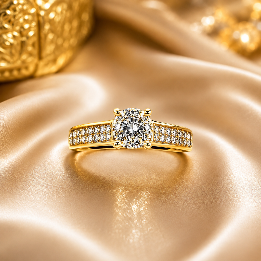 14K Yellow Gold Engagement Ring with .53ct Natural Diamonds