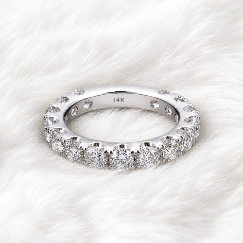 14K White Gold 15-Diamond Ring | 3.00ct Natural Diamonds