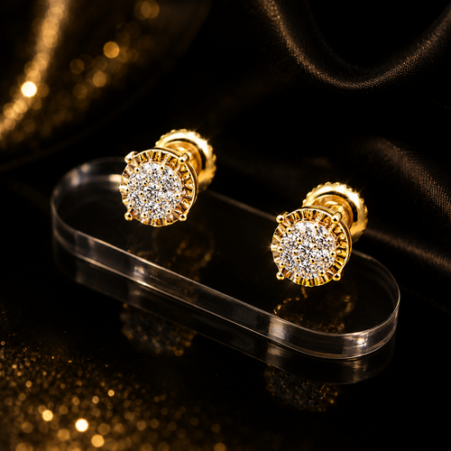 10K Yellow Gold Diamond Stud Earrings – .10ct Natural Diamonds