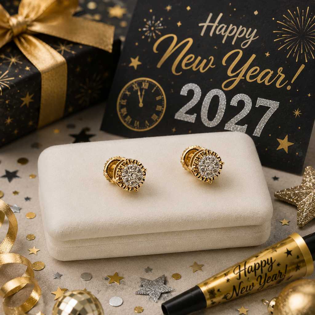 10K Yellow Gold Diamond Stud Earrings – .10ct Natural Diamonds