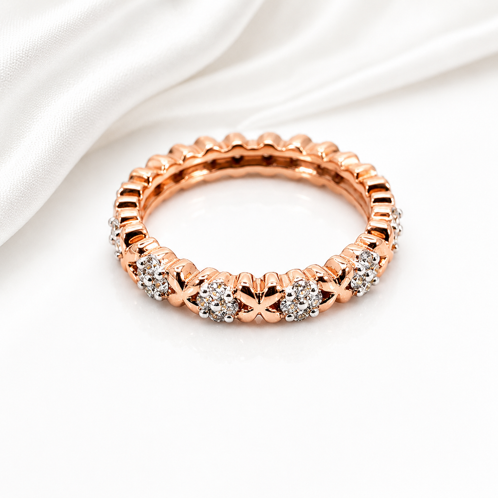 10K Rose Gold Natural Diamond Ring Band