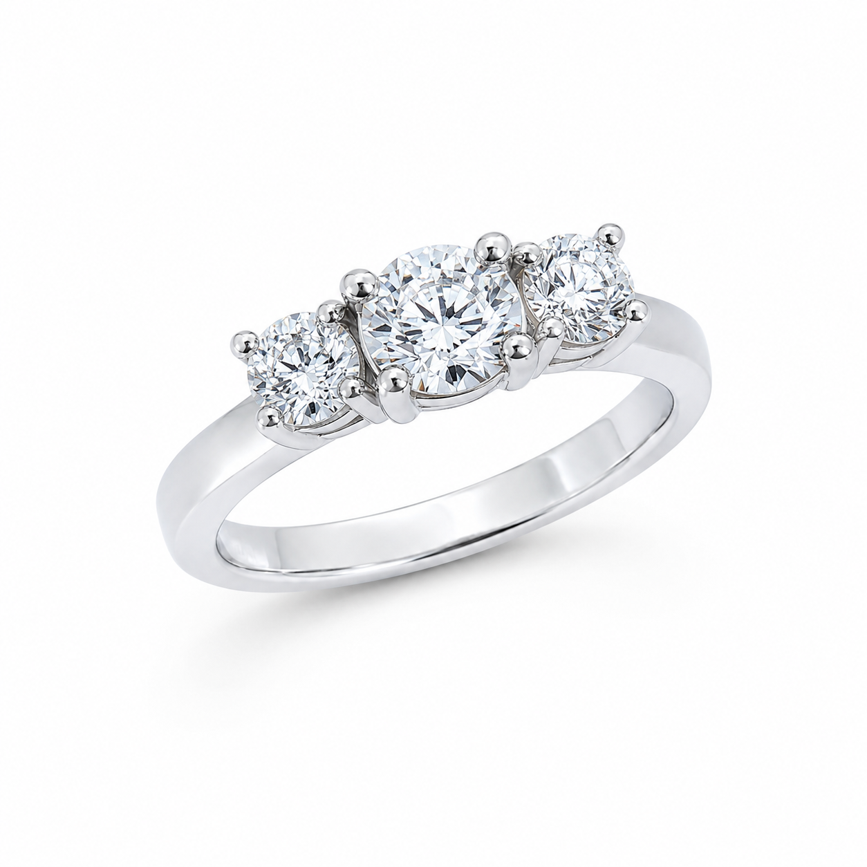 Past Present & Future Ring | 1.85ct Natural Diamonds | 14K White Gold