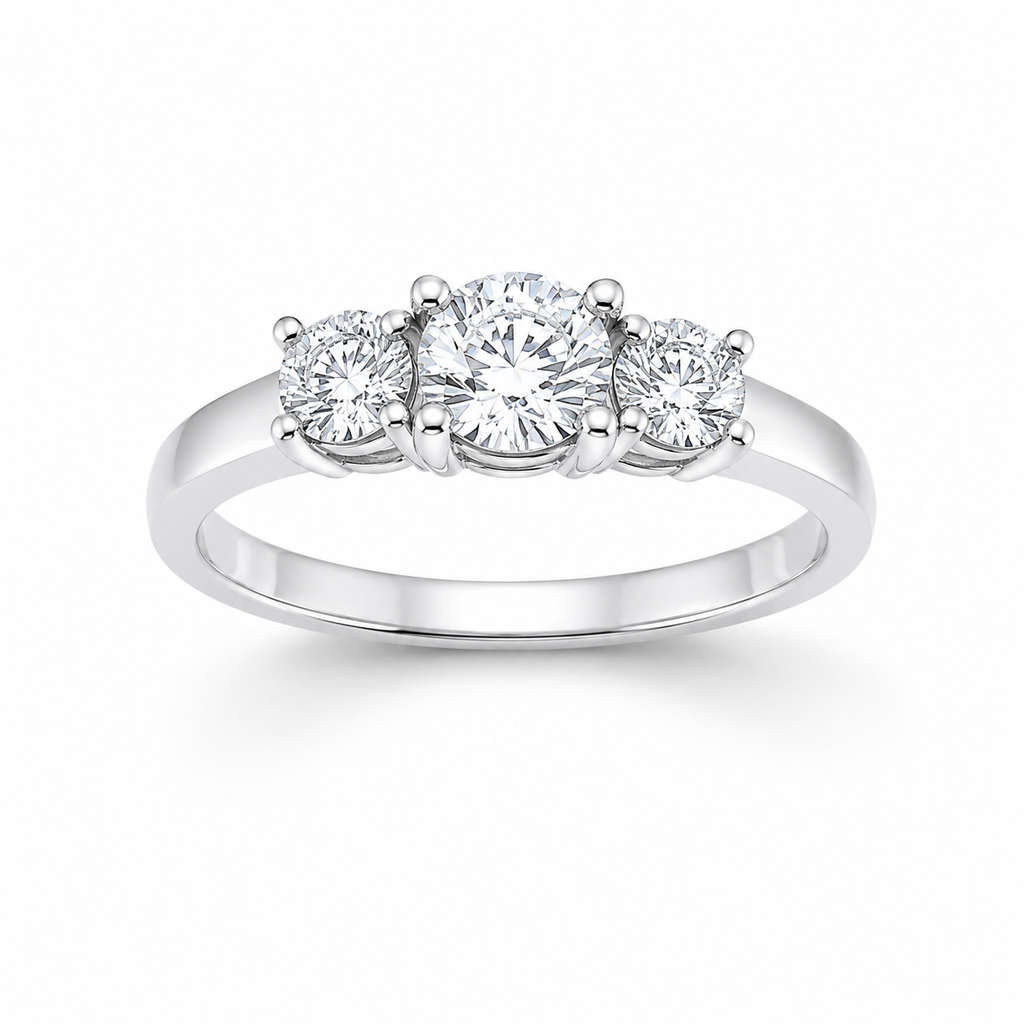 Past Present & Future Ring | 1.85ct Natural Diamonds | 14K White Gold